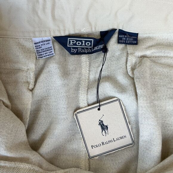 Vintage Polo Ralph Lauren Country Cargo Sweat Casual Pants Mens Size L Stone NEW - Picture 7 of 13